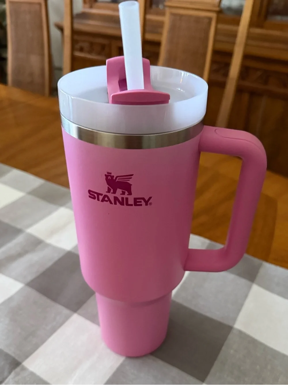 Stanley Pink Travel Tumbler with Handle and Straw - 40 oz. NEW - Picture 3 of 6